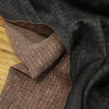 ZUCAN - 22 Momme Handmade Jacquard Tussah Silk Mud Silk Fabric - 120cm by the Yard