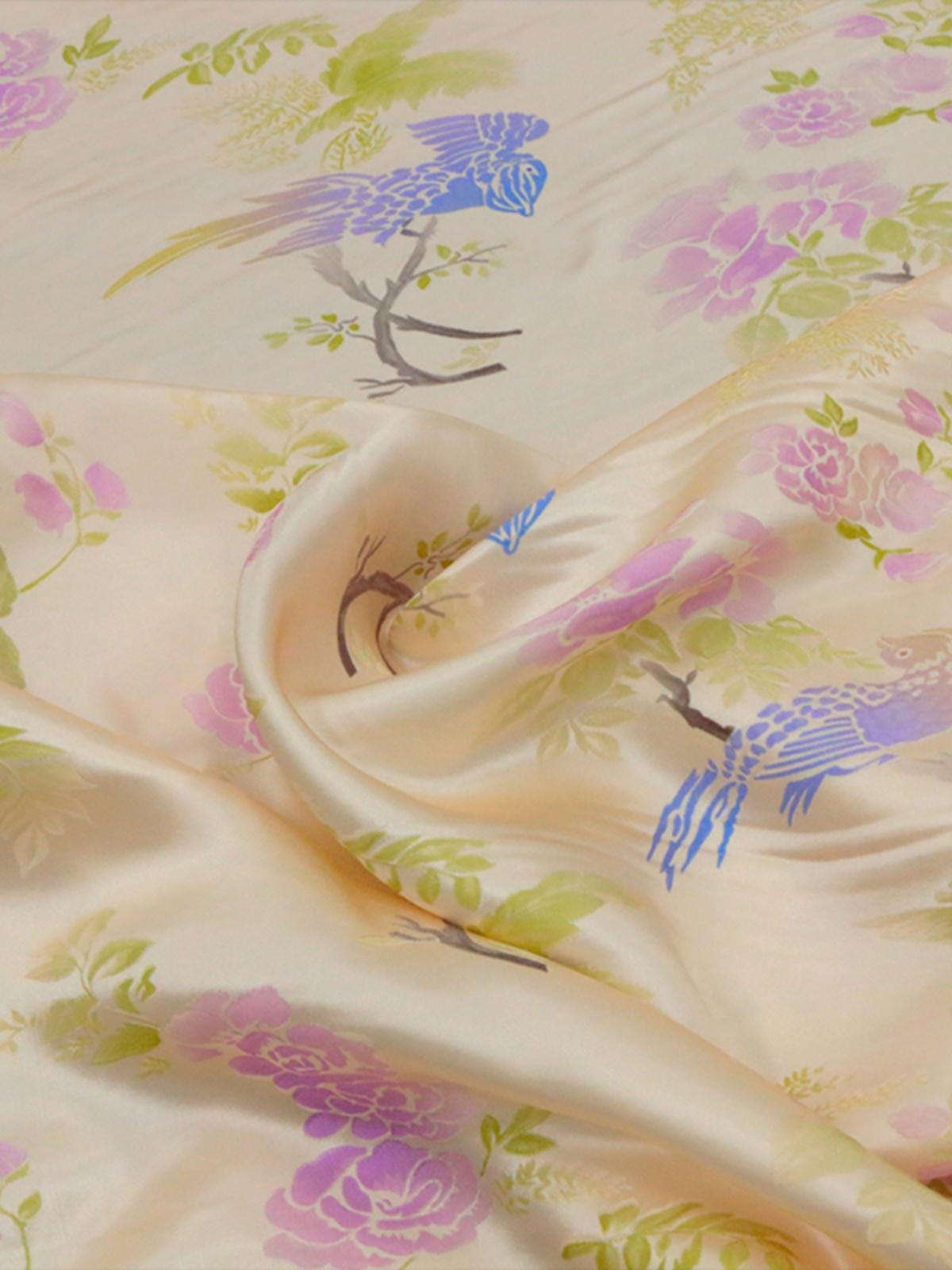 FANIAO - 25 Momme Handmade Jacquard Silk Satin Fabric - 135cm by the Yard