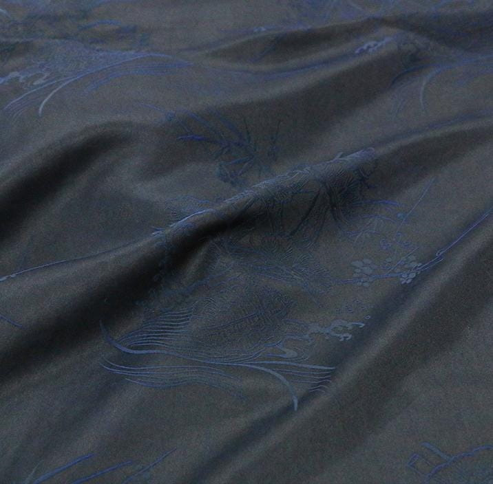 ZODWUL - 28 Momme Handmade Jacquard Mud Silk Satin Fabric - 130cm by the Yard