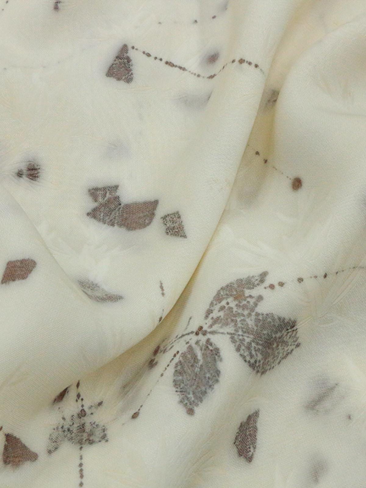 TURAYE - 19 Momme Handmade Jacquard Plant Dye Leaf Pattern Jacquard Perforated Silk Fabric Silk Rayon Blend - 128cm wide by the Yard