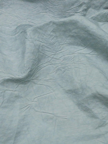 HUGANR - 28 Momme Dirty Dyed Lake Blue Silk cotton-Linen Jacquard Satin Silk Fabric - 138cm wide by the Yard