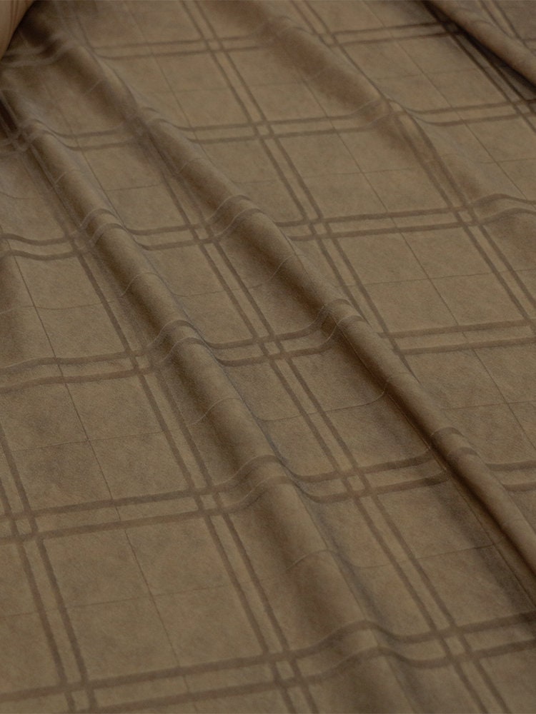 LINGX - Handmade Dirty Dyed Fried Color Full Silk Rhombus Jacquard Satin Artistic Style Mulberry Silk Fabric - 137cm by the Yard