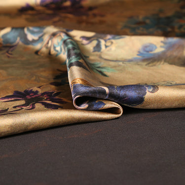 GUJFWH - Handmade 50 Momme PIZI Mud Silk Satin Fabric - 140cm wide by the Yard