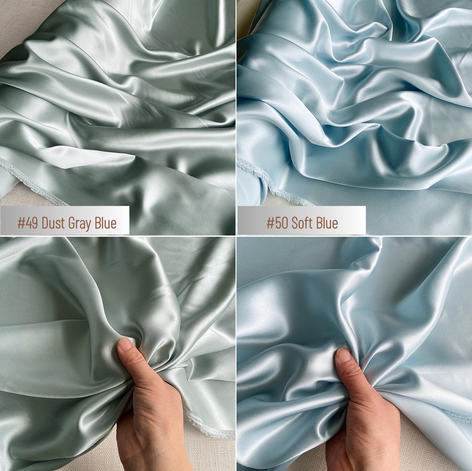 100% Silk Charmeuse, 22 Momme solid 50 colors, 140cm wide by the yard