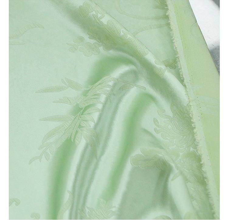 QIXILV - 23 Momme Jacquard Guanle Crepe Silk Fabric - 138cm wide by the Yard