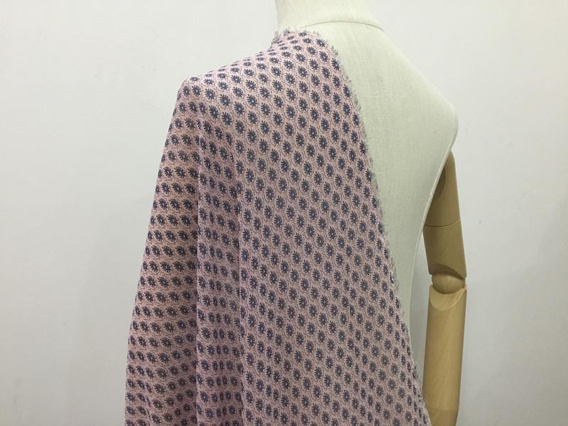 QSQINS - 12 Momme Light Pink Flowers Print Silk Georgette Fabric - 110cm wide by the Yard