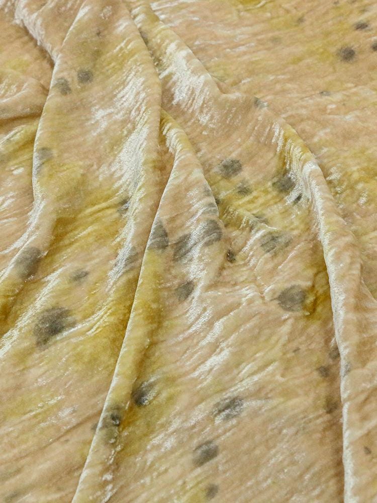 MENFAN -Handmade Ancient Plant-dyed Dreamy Light Luxury High-end Designer Silk Velvet Fabric - 125cm wide by the Yard