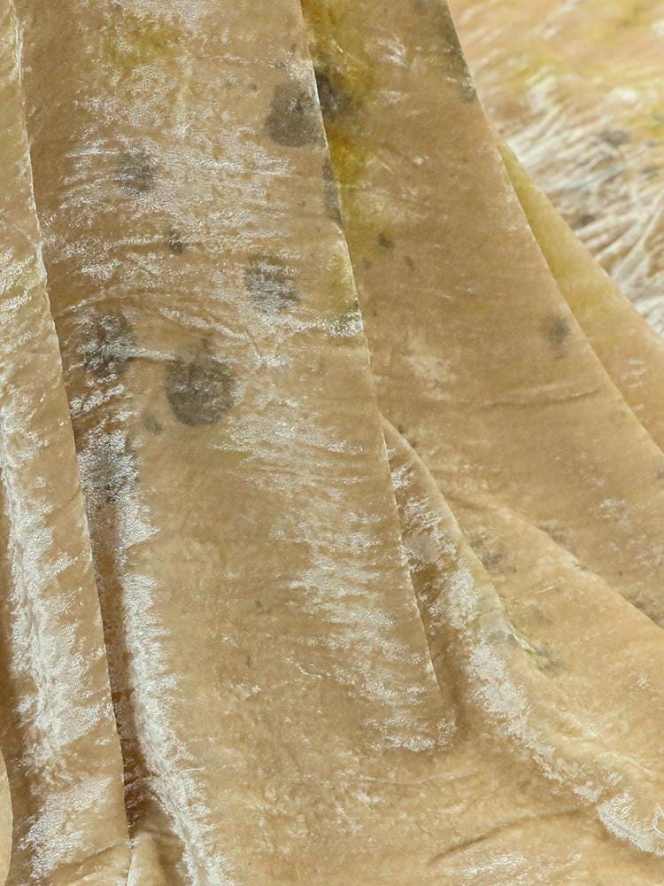 MENFAN -Handmade Ancient Plant-dyed Dreamy Light Luxury High-end Designer Silk Velvet Fabric - 125cm wide by the Yard