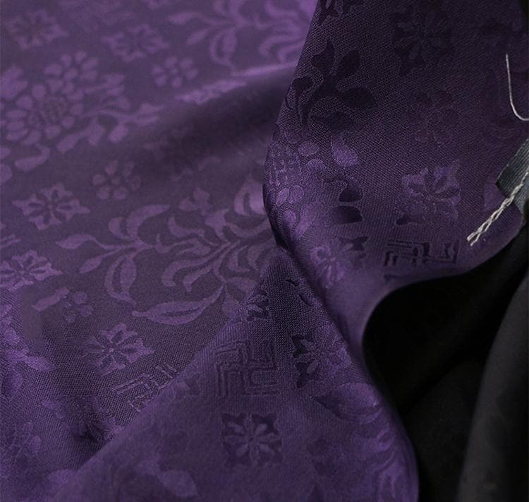 HLMFKS - Handmade 19 Momme HUALUO Jacquard Mud Silk Fabric (Openwork texture) - 110cm by the Yard