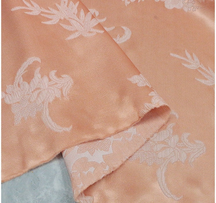 QIAWEI - Handmade Embossed Guanle Crepe Jacquard Stretch Elasticity Silk Fabric - 138cm wide by the Yard
