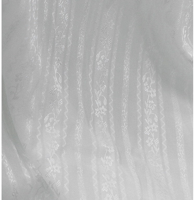 GVHUA - 16 Momme Handmade Striped Jacquard Silk Satin Fabric - 110cm by the Yard