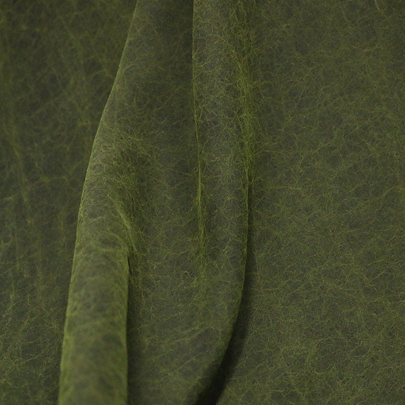 LVGUIW - Green Grass Cracks 25 Momme Handmade Plant Dye Mud Silk Fabric, 110cm by the Yard