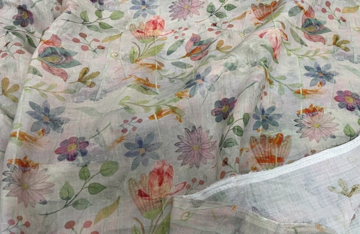 FANHUA - Digital Printing 42 Thread Count Ramie Fabric - 140cm wide by the Yard