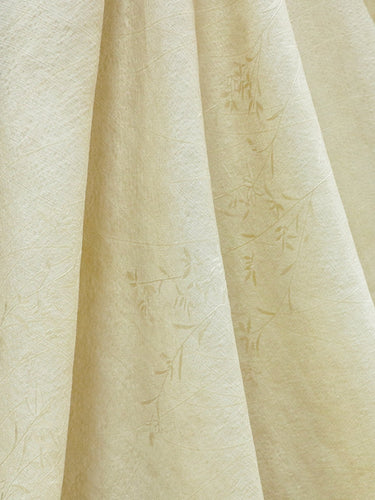 DIRZHU - 19 Momme Dirty Dyed Jacquard Baboo Floral Tussah Silk Fabric - 135cm wide By the Yard