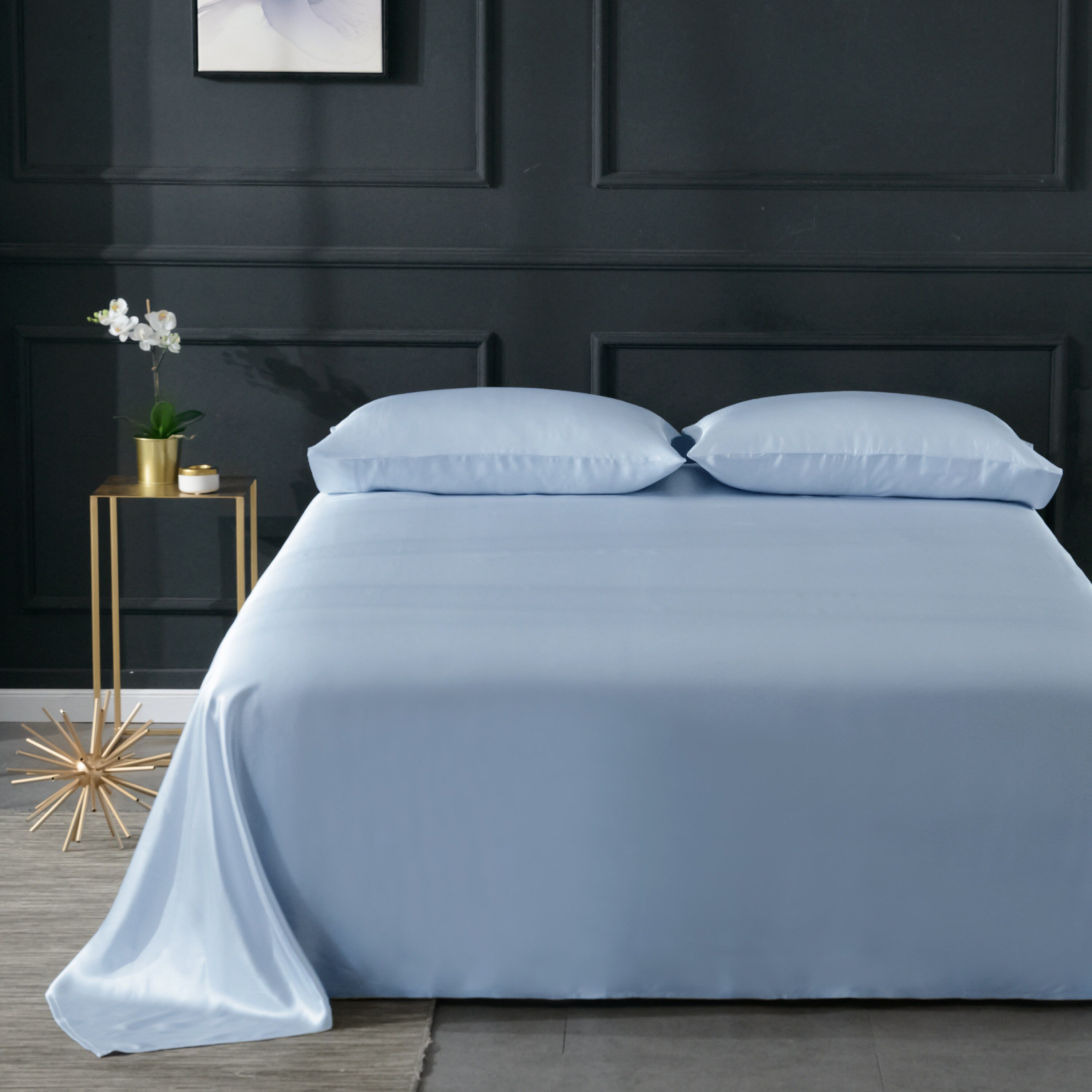 Pure silk duvet cover in sky blue and Anna pink, 22mm smooth, natural, sleep beauty Silk Bedding for King, queen, custom size.