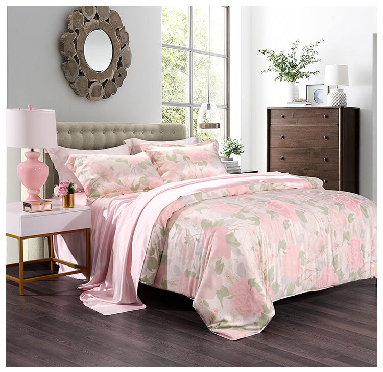 Charmeuse Silk Bedding Set/Still have Dream/100% 16mm 6A Silk/Queen Pillowcases/Flat Sheet/Duvet Cover,Anniversary Gift/Luxury GIFT FOR HER