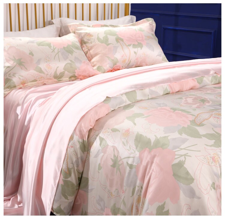 Charmeuse Silk Bedding Set/Still have Dream/100% 16mm 6A Silk/Queen Pillowcases/Flat Sheet/Duvet Cover,Anniversary Gift/Luxury GIFT FOR HER