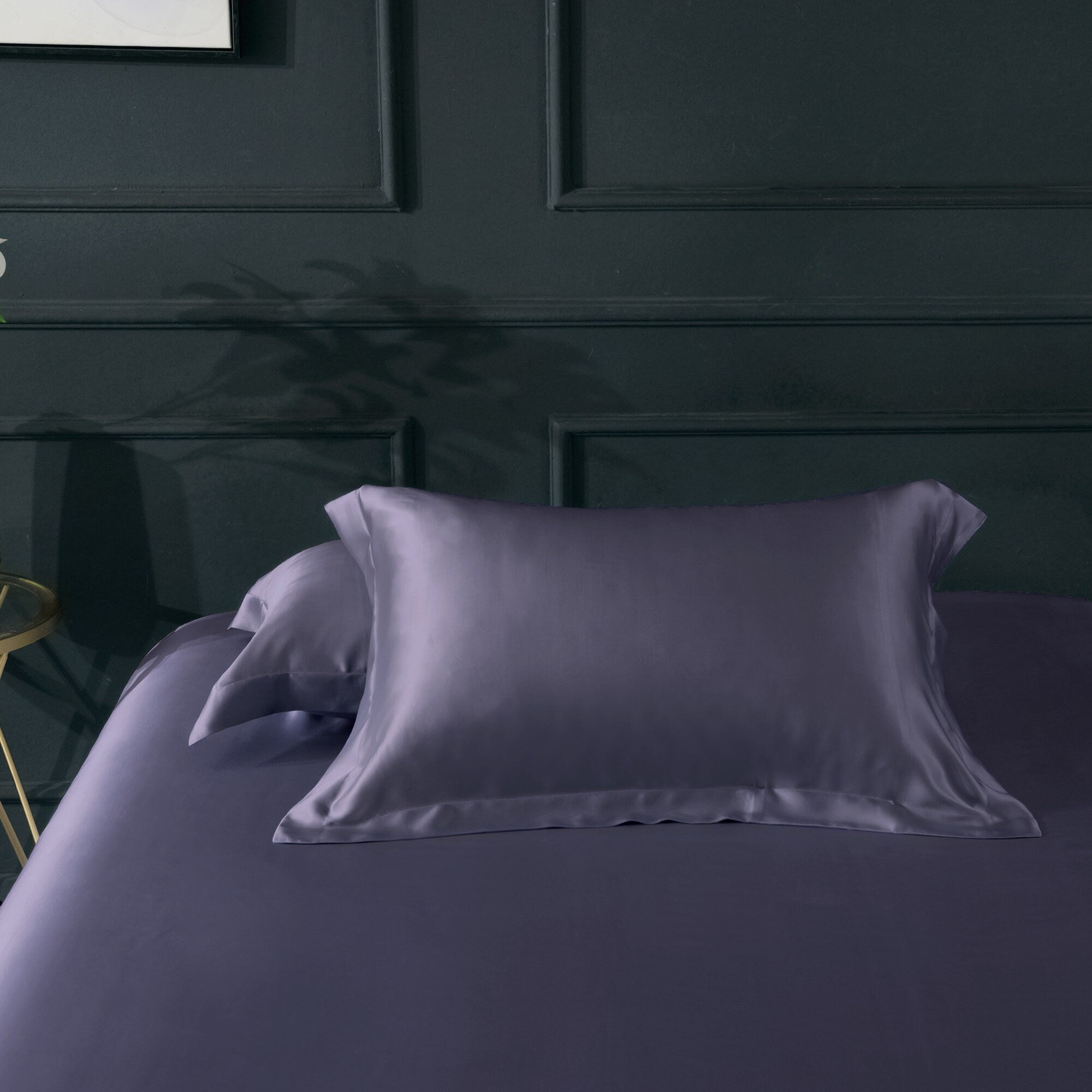 22mm Charcoal Silk Pillowcase, for Better Skin Less Sleep Creases, Handmade with 100% Silk for King, Queen, and Customized Sizes Bedding.