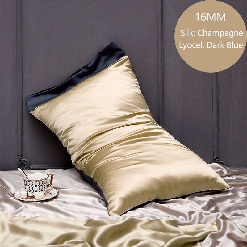 Mother's Day Gifts, 16mm Silk + Lyocell Pillowcase, 100% 6A Pure Silk Anti Ageing/Sleep Crease, for King, Queen and Customized Size Bedding