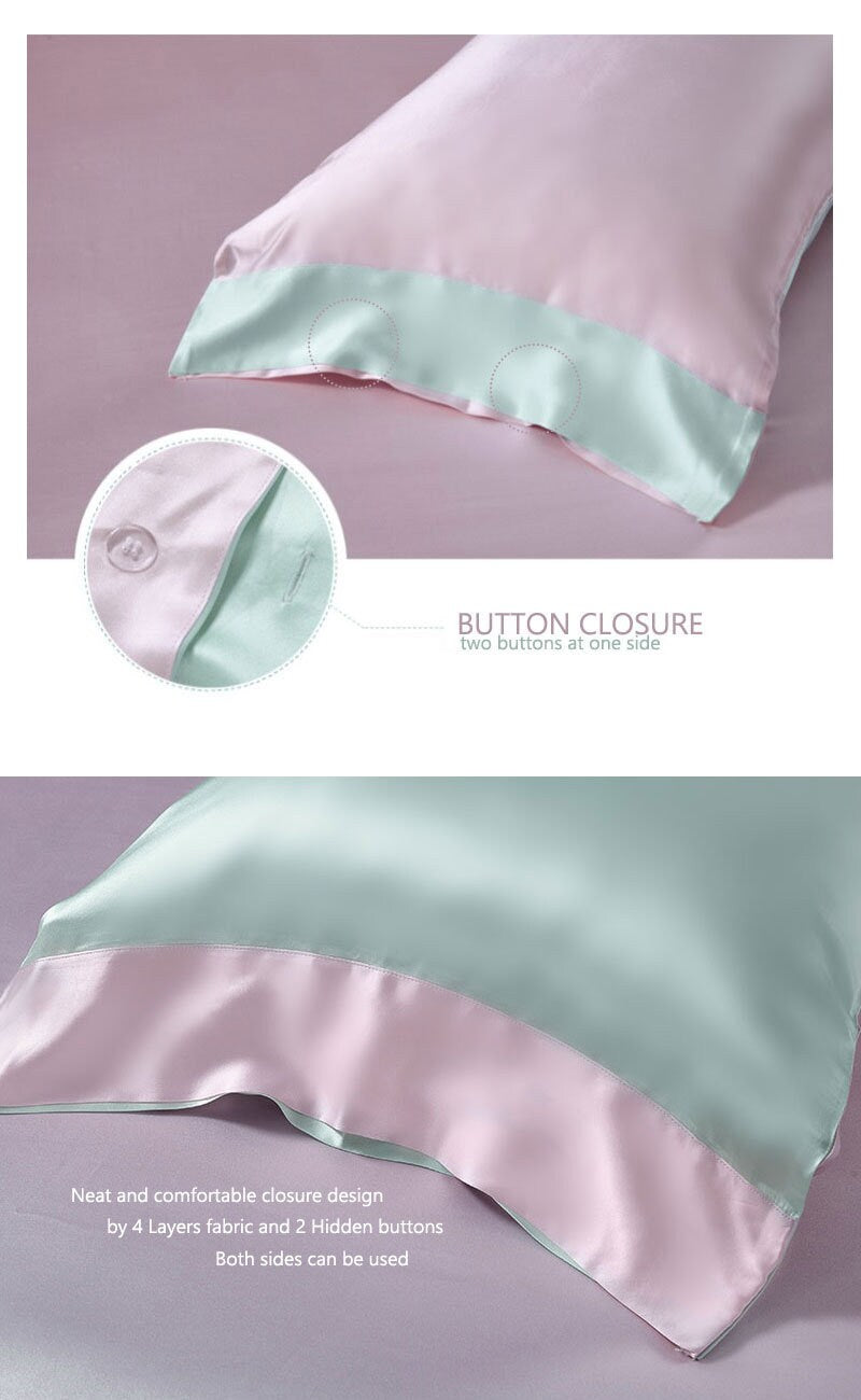 Mother's Day Gifts, 25mm Silk + Lyocell Pillowcase, 100% 6A Pure Silk Anti Ageing/Sleep Crease, for King, Queen and Customized Size Bedding