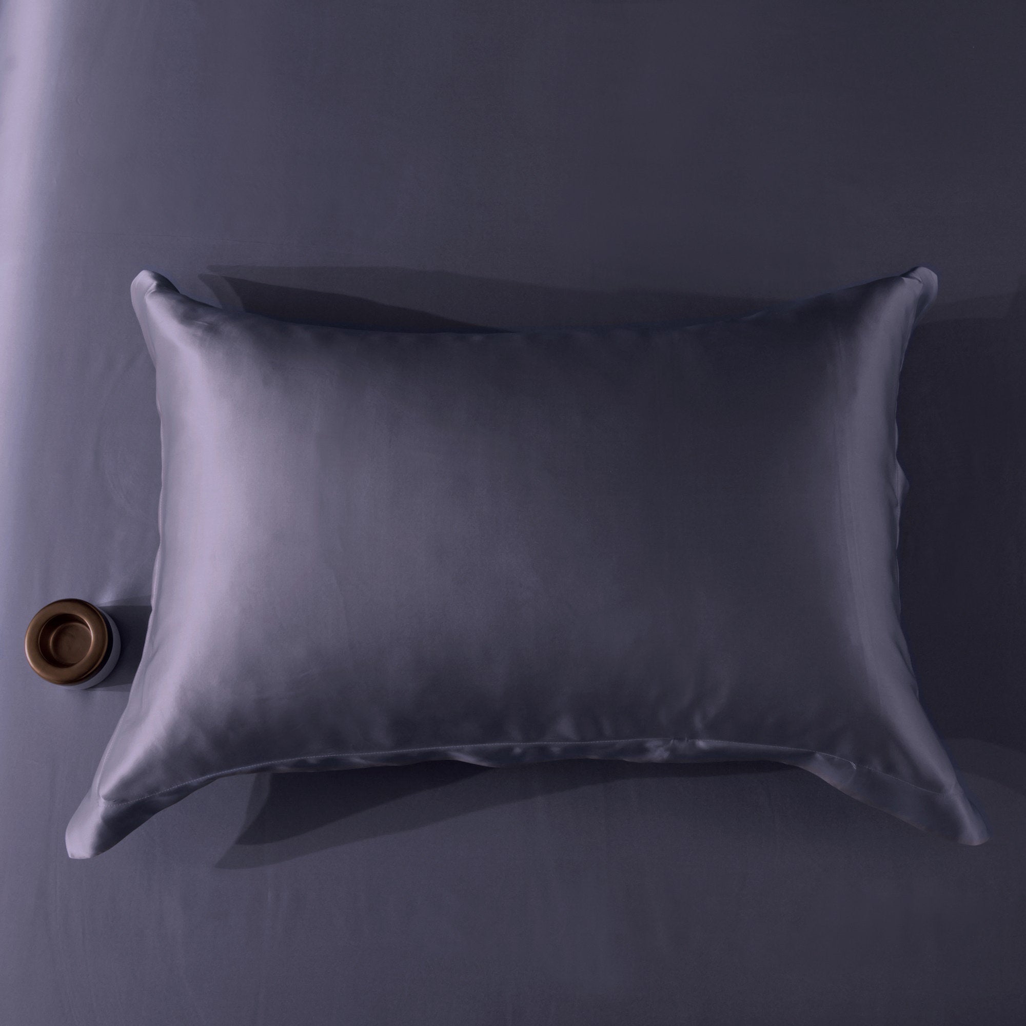 22mm Charcoal Silk Pillowcase, for Better Skin Less Sleep Creases, Handmade with 100% Silk for King, Queen, and Customized Sizes Bedding.