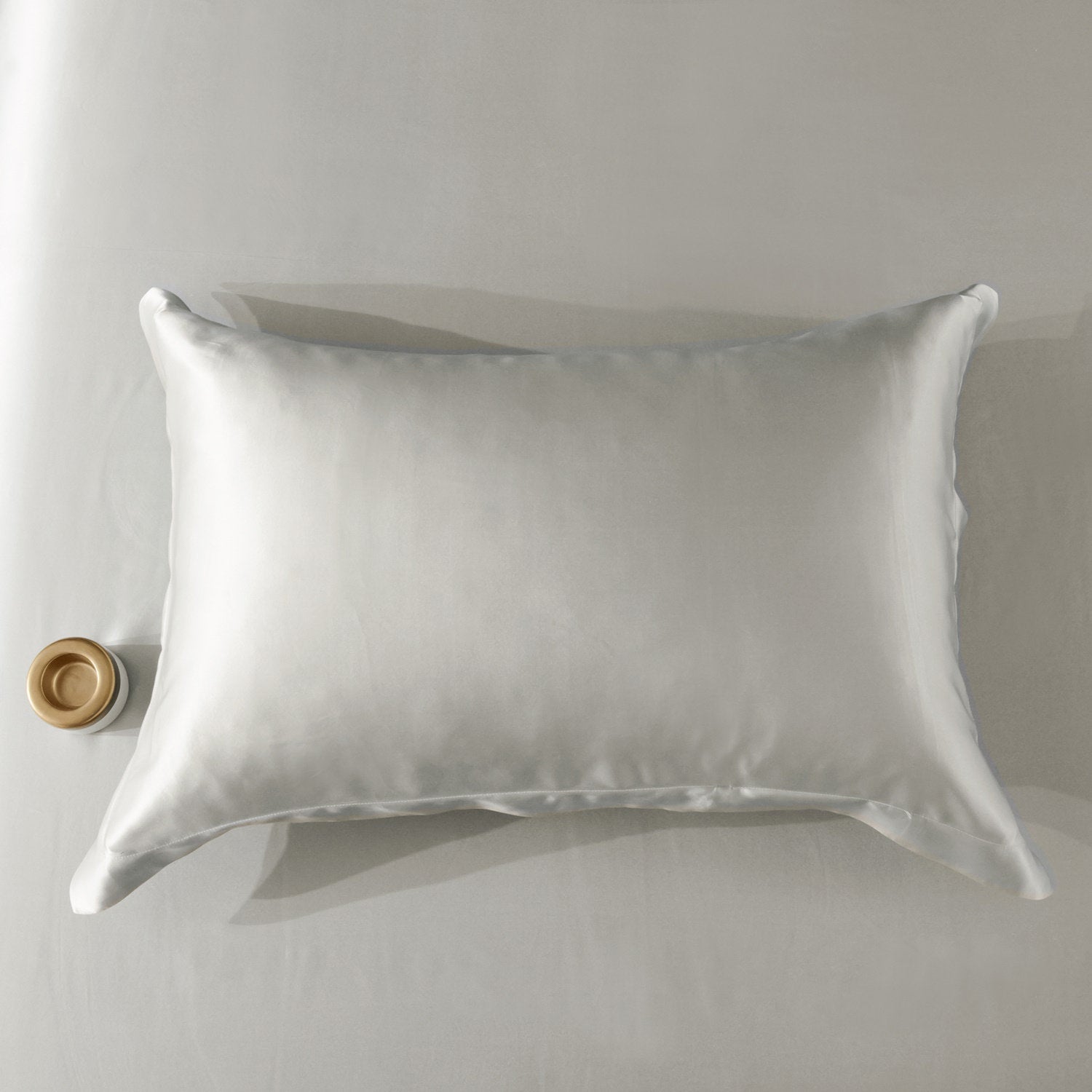 22mm Pearl White Silk Pillowcase, for Better Skin Less Sleep Creases, Handmade with 100% Silk for King, Queen, and Customized Sizes Bedding.