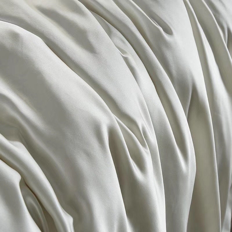 Handmade Duvet Cover in Raw White 100% Pure 6A Silk, 25mm smooth, natural, sleep beauty Silk Bedding for King, queen, custom size.
