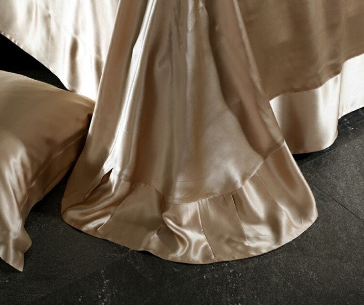 Handmade Flat Sheet in Mocca 100% Pure 6A Silk, 25mm smooth, natural, sleep beauty Silk Bedding for King, queen, custom size.