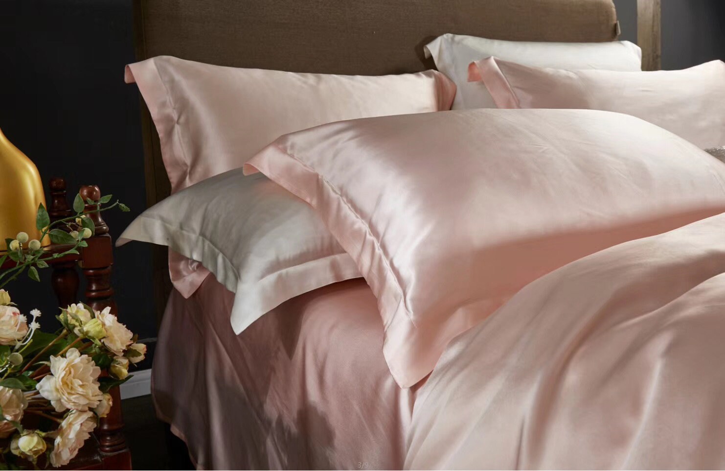 RESERVED ORDER - Sakura Pink Set - 100% Pure 6A Silk, 25mm smooth, natural, sleep beauty Silk Bedding for King, queen, custom size.