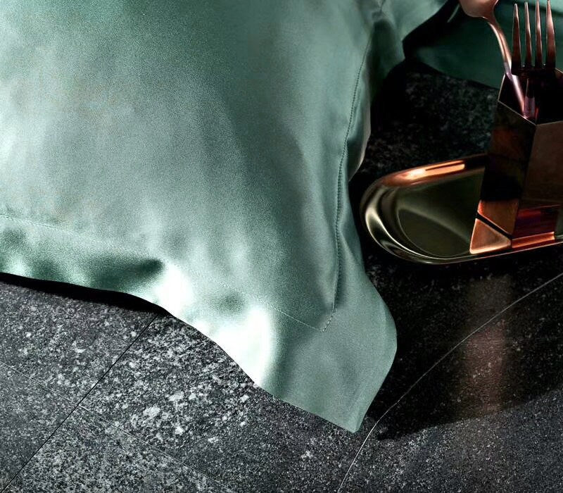 Handmade Flat Sheet in Bean Green 100% Pure 6A Silk, 25mm smooth, natural, sleep beauty Silk Bedding for King, queen, custom size.