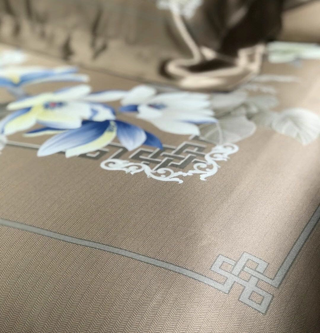 25mm 100% Pure Silk, Digital Printing, Handmade Mulberry Silk Duvet Cover, Super Luxury Smooth Silk Bedding for King, Queen, Custom sizes.