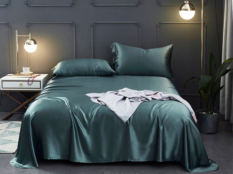 Charmeuse Flat Sheet/Handmade Silk Sheet/25mm 100% Pure 6A Silk/Silk Bedding/Queen Sheet/King Size/Luxury Gift for Her/GIFT FOR HIM