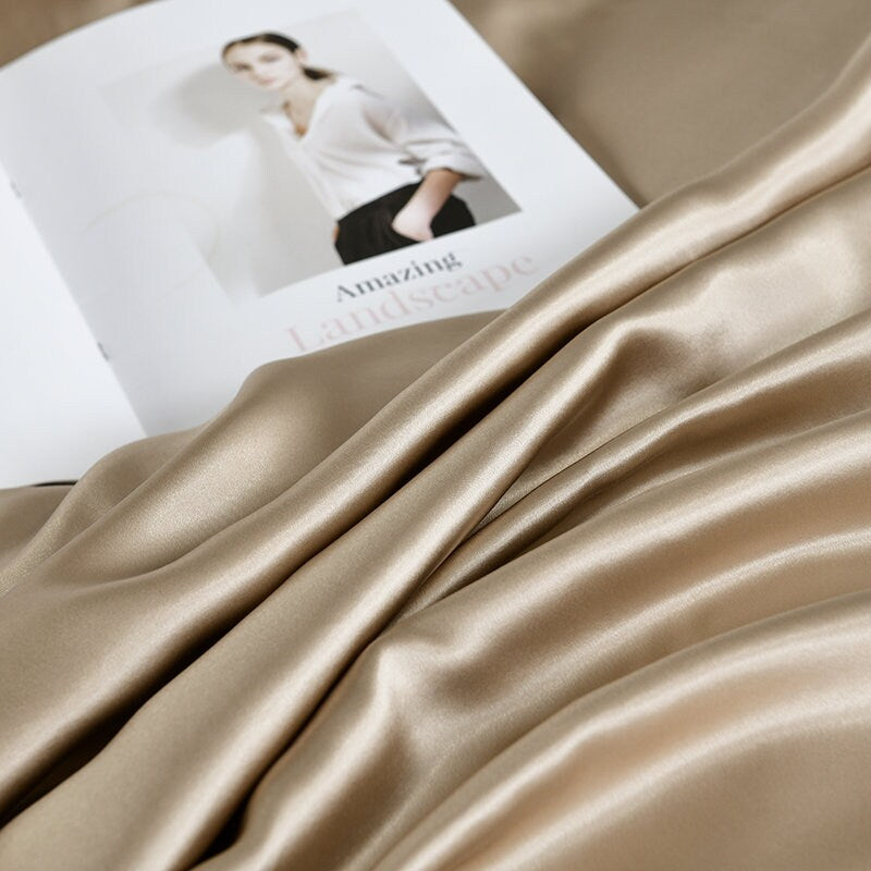 15 Colors Fitted Silk Sheet Set . Made in 25mm 100% 6A Mulberry Silk. Multi Solid colors