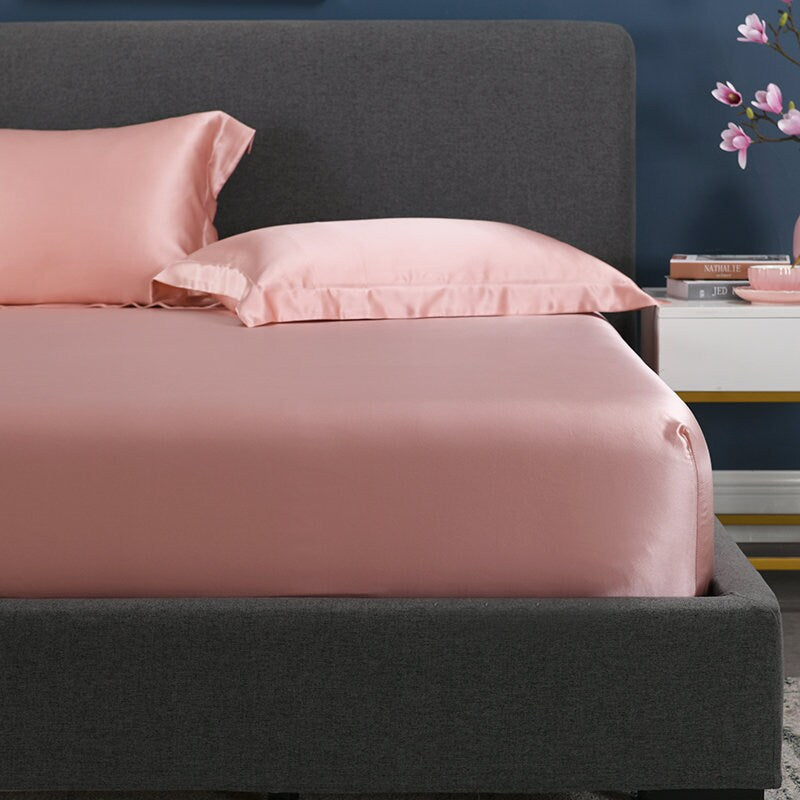 15 Colors Fitted Silk Sheet Set . Made in 25mm 100% 6A Mulberry Silk. Multi Solid colors