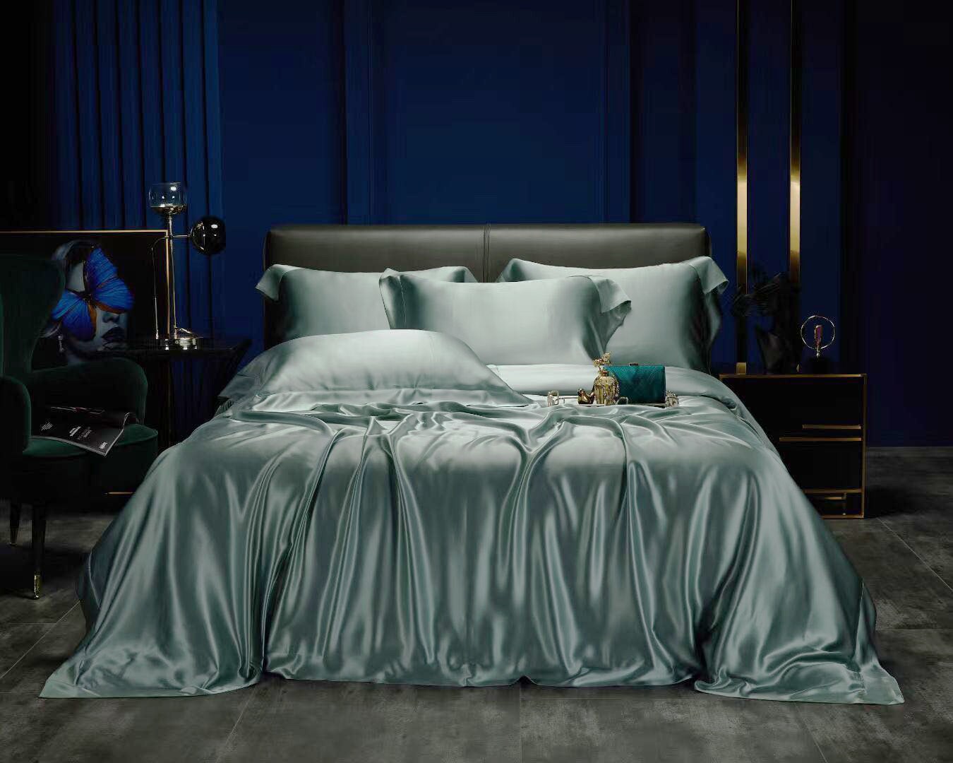 New Arrival Matcha Duvet Cover in 100% 6A Grade Silk, 25 Momme Muberry Silk Bedding for King, queen, custom size.