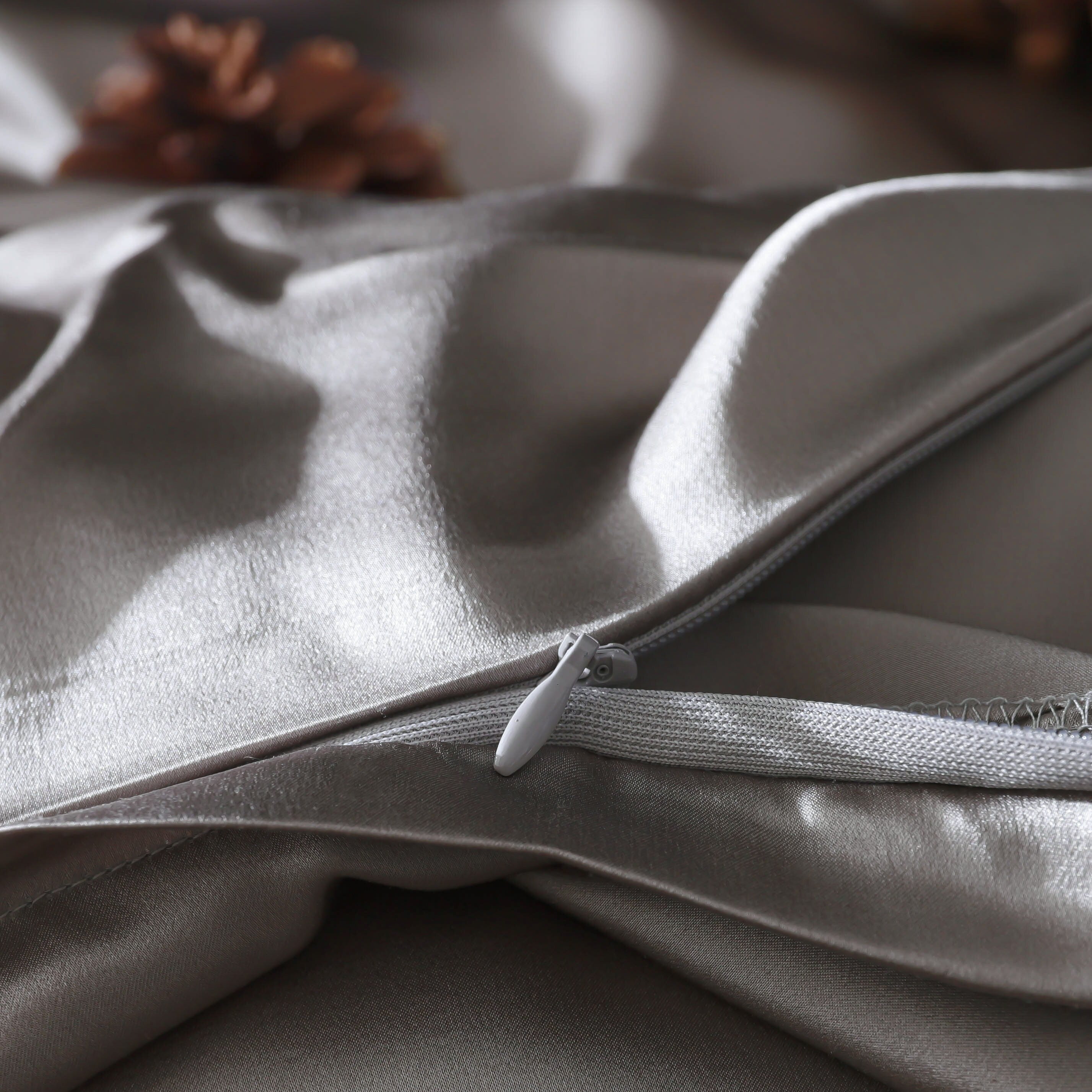 Handmade Duvet Cover in Smoky Gray 100% Pure 6A Silk, 25mm smooth, natural, sleep beauty Silk Bedding for King, queen, custom size.