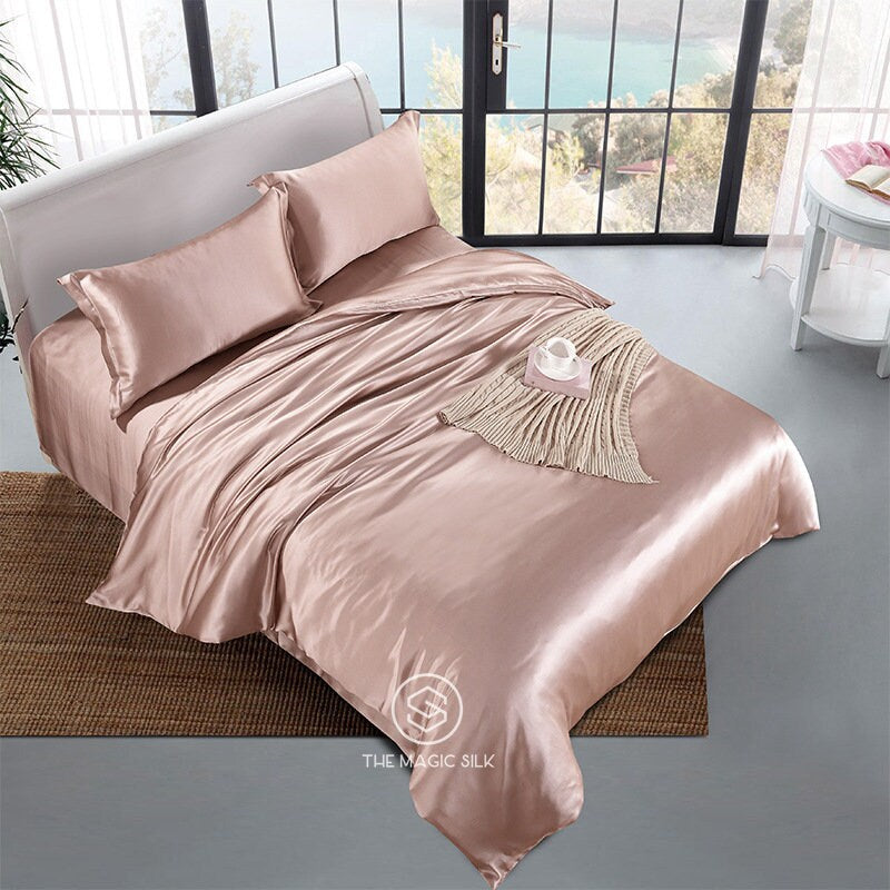 ANNA PINK - 16 Momme 100% Silk Bedding 4pcs Suite