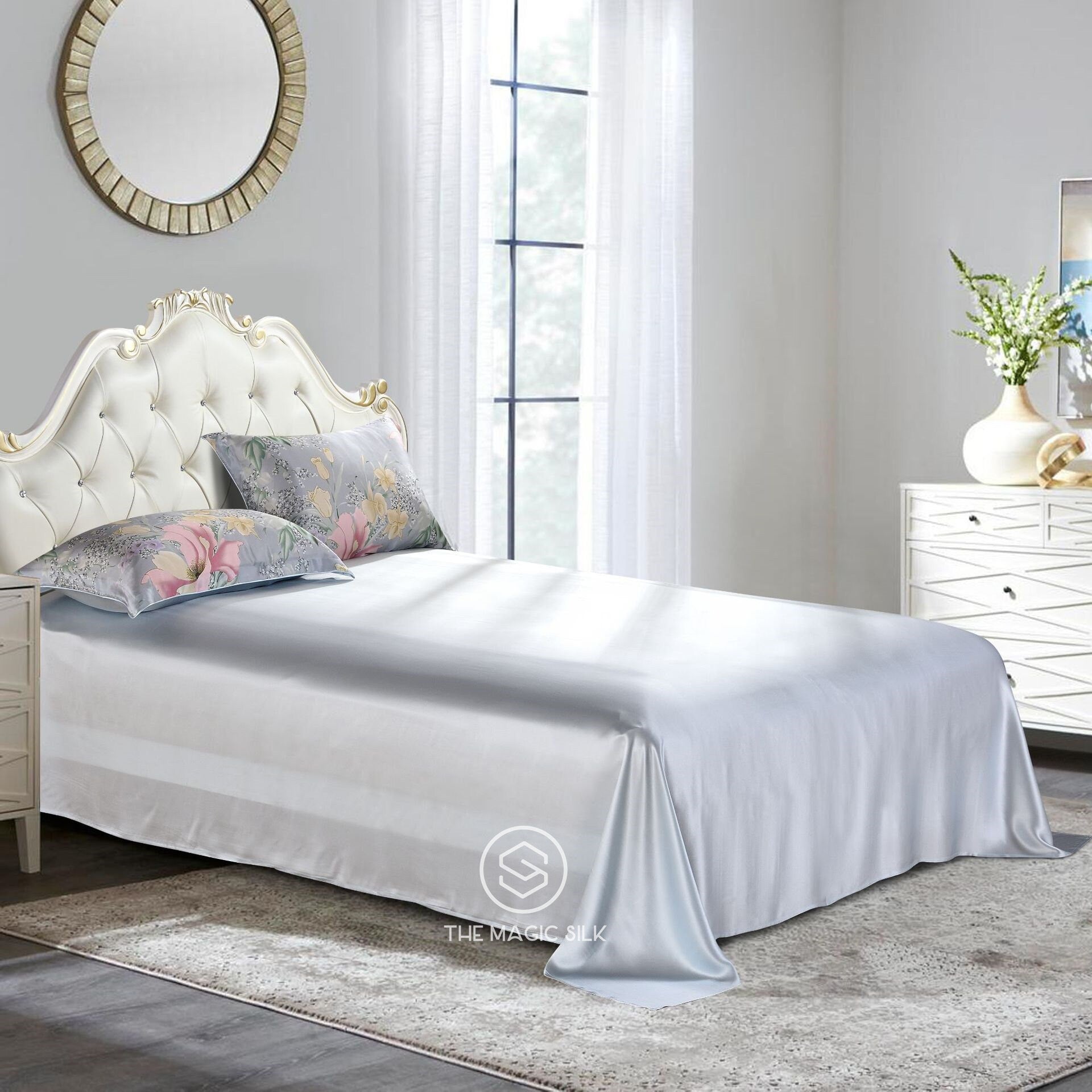 ANNASUI LILY - 16 Momme 100% Silk Bedding 4pcs Suite