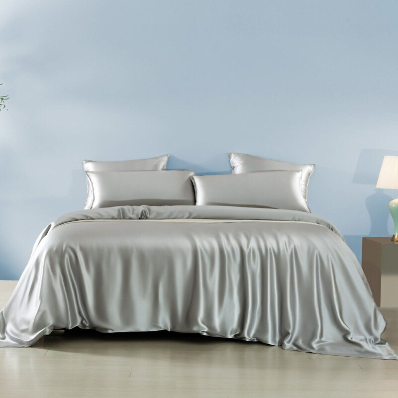 Olive Green - 22 Momme 100% Mulberry Silk Bedding Set 4 pieces