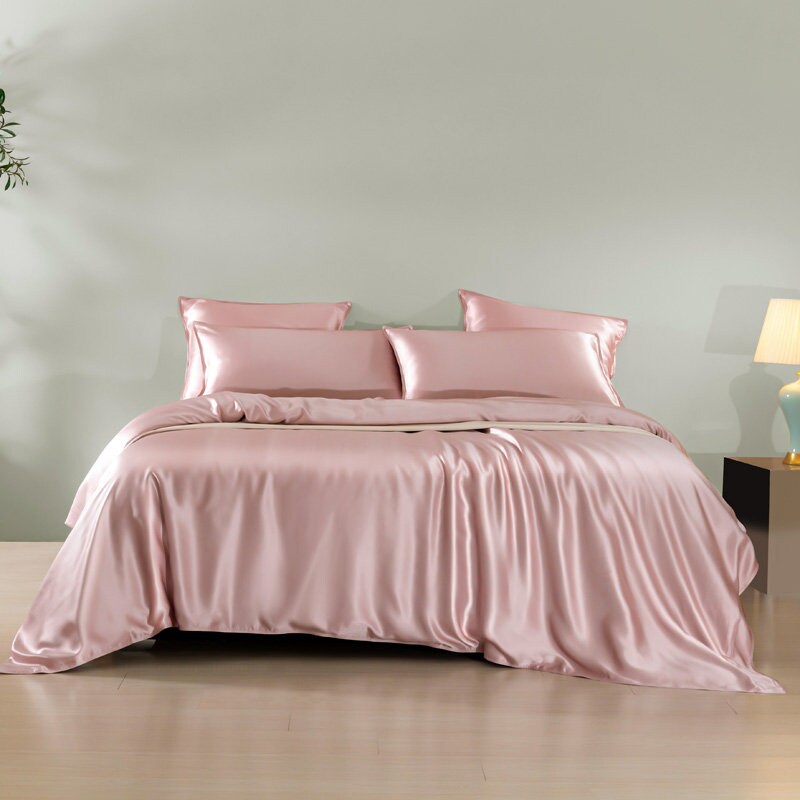 Olive Green - 22 Momme 100% Mulberry Silk Bedding Set 4 pieces