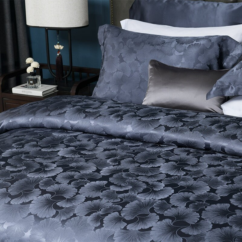 RUSHI - 19 Momme Jacquard Silk Bedding Suite 4pcs