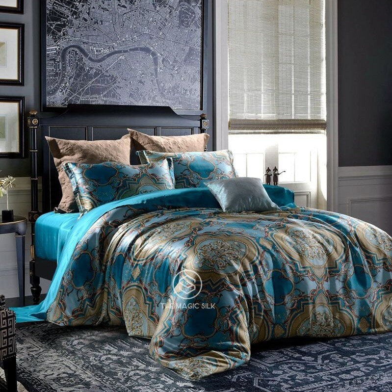 QUEEN STYLISH - 16 Momme 100% Silk Bedding 4pcs Suite