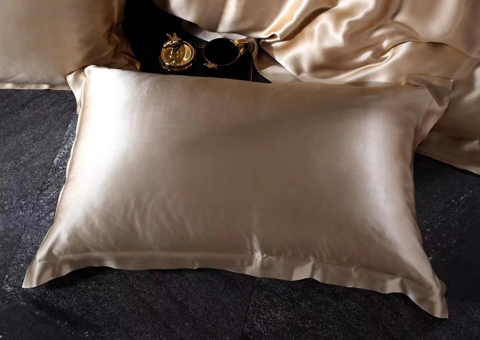 SUN KISS - 25 Momme Mulberry Silk Bedding, Silk Duvet Cover, Silk Fitted Sheet, Silk Flat Sheet, Silk Pillowcase, 100% SILK