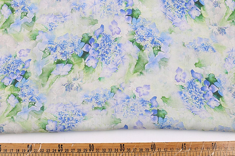 QINGSHUILV - Flower Print Ramie Fabric By the Yard