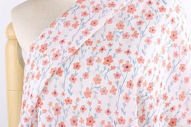 XIANGYANG - Flowers Print Ramie Fabric - 140cm wide by the Yard