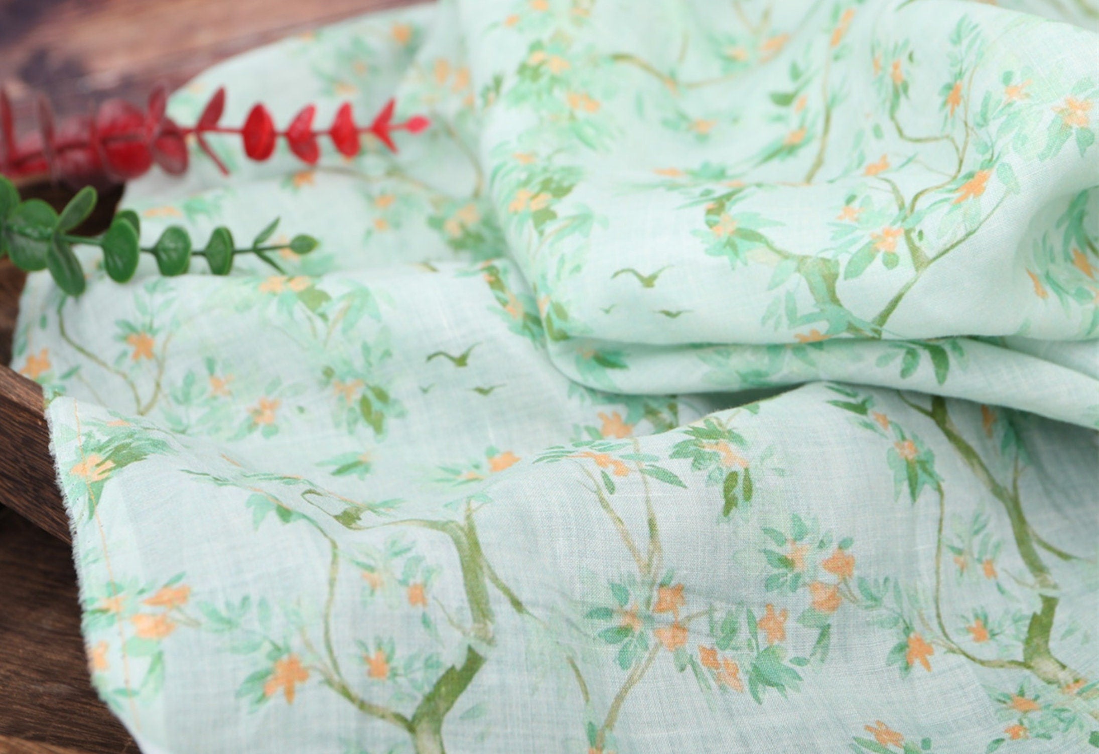 FANXI - Digital Printing 42 Thread Count Ramie Fabric - 140cm wide by the Yard