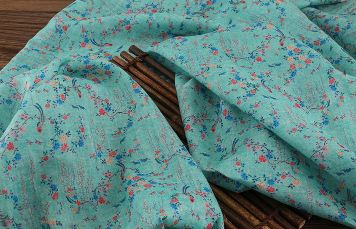 TINGYU - Digital Printing 42 Thread Count Ramie Fabric - 140cm wide by the Yard