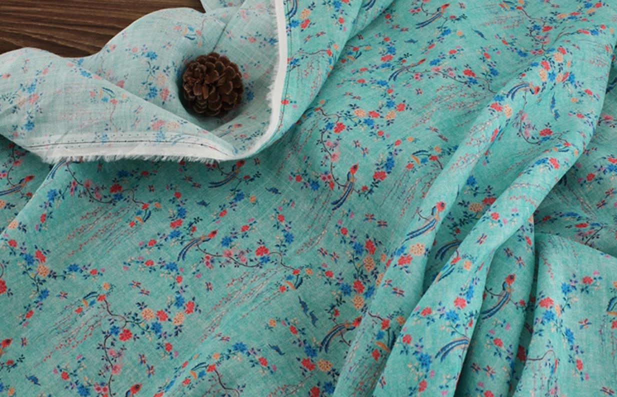 TINGYU - Digital Printing 42 Thread Count Ramie Fabric - 140cm wide by the Yard