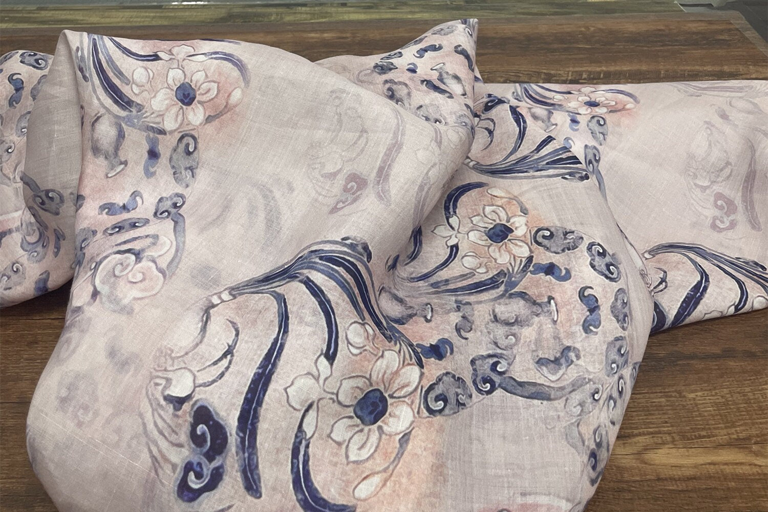 QINHUACI - Digital Printing 42 Thread Count Ramie Fabric - 140cm wide by the Yard