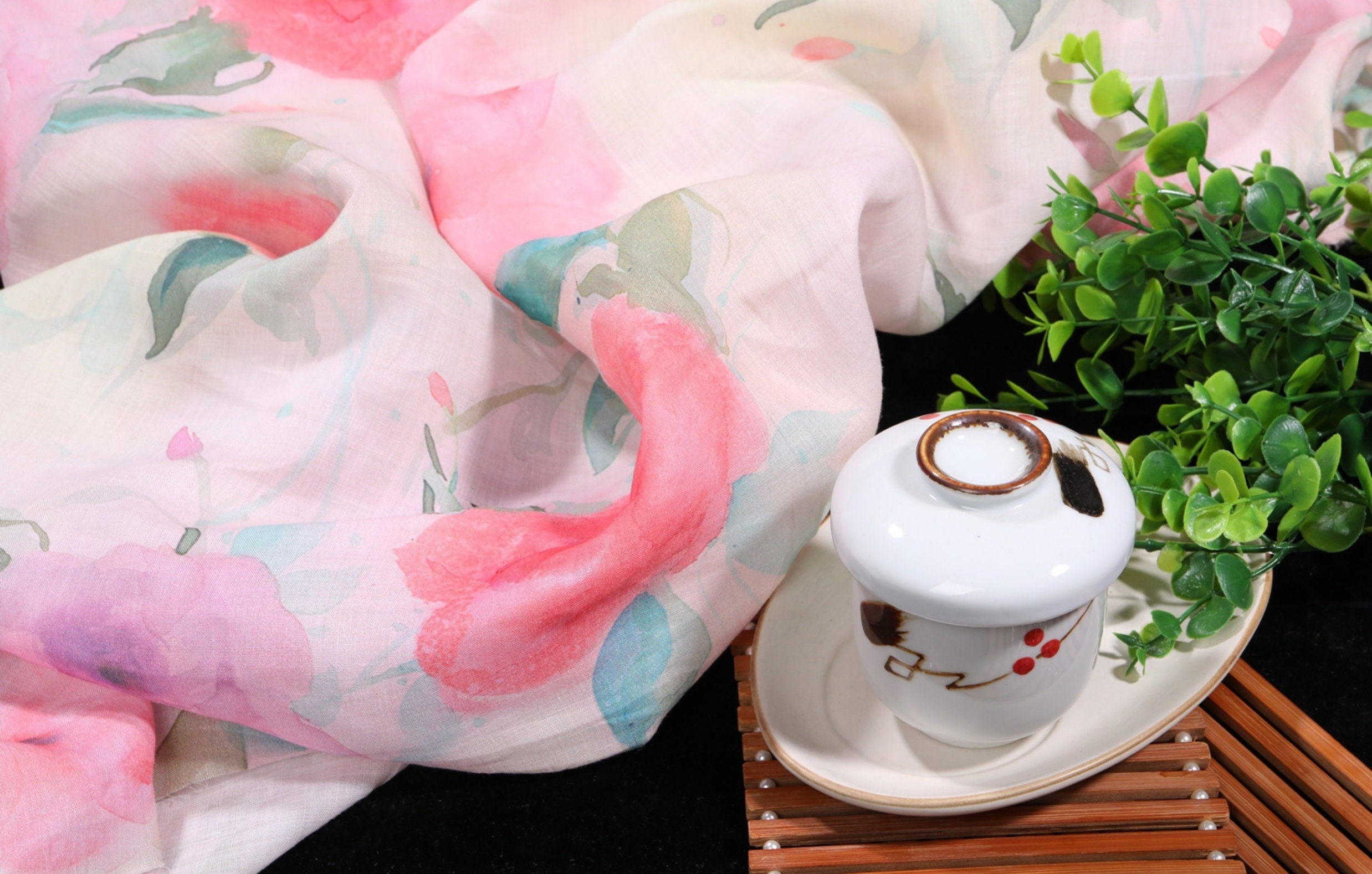 CAISHI - Digital Printing 42 Thread Count Ramie Fabric - 140cm wide by the Yard